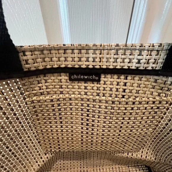 Chiliwich Tan and Black Checkered Tote Bag with Black Handles - Picture 2 of 6